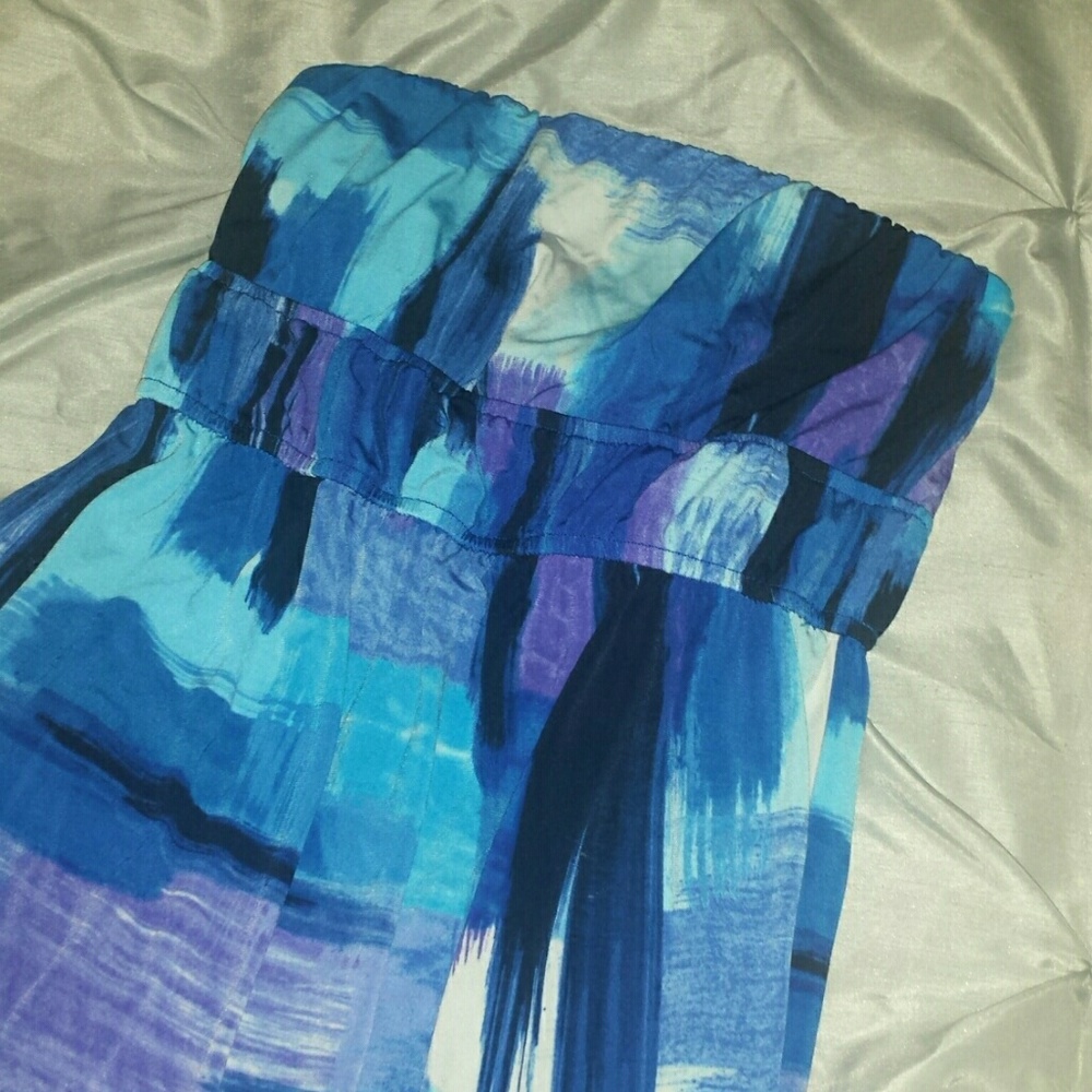 Charlotte Russe dress blue print size small - Picture 2 of 2